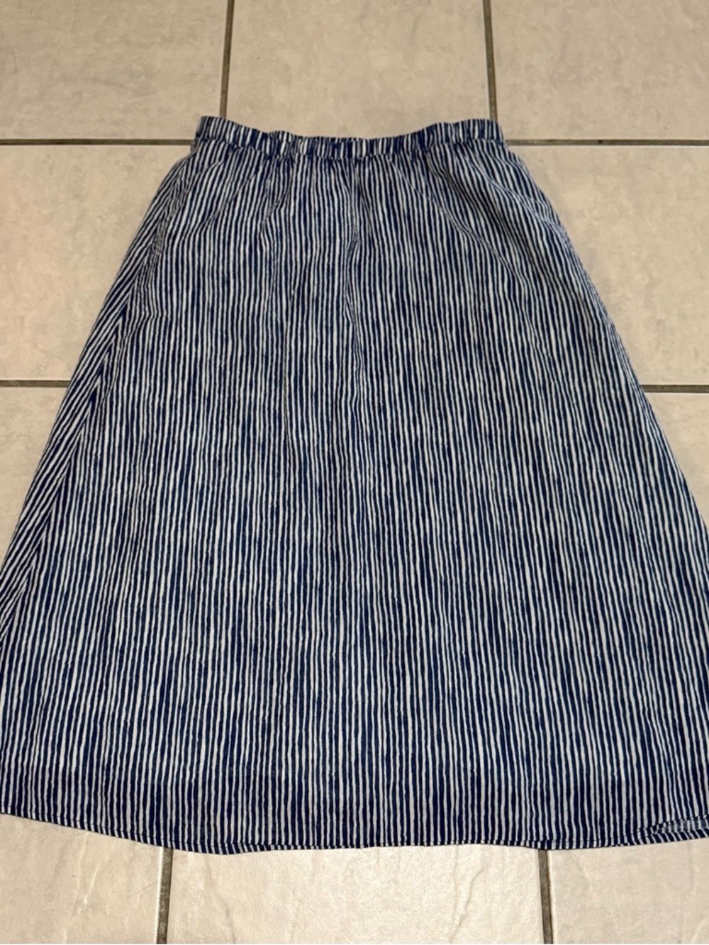 Old Navy Blue and White Striped A-Line Skirt
